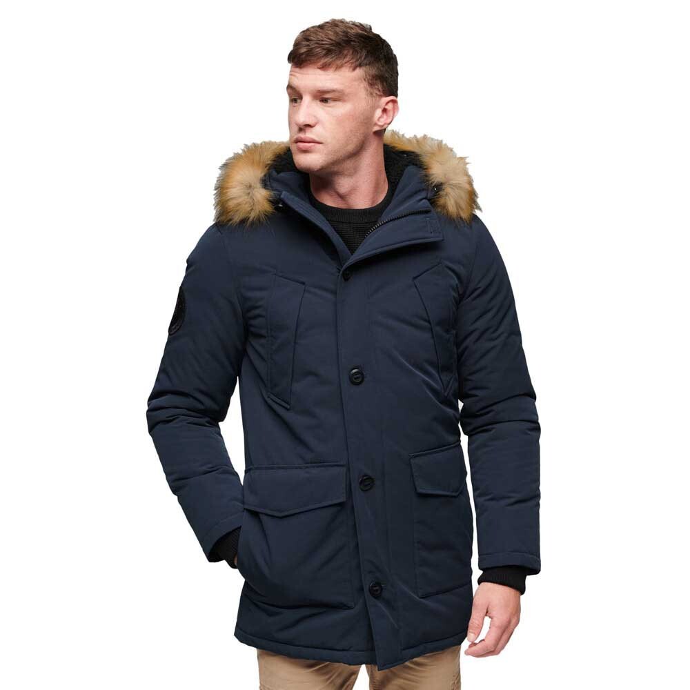 

Парка Superdry Everest Faux Fur, синий
