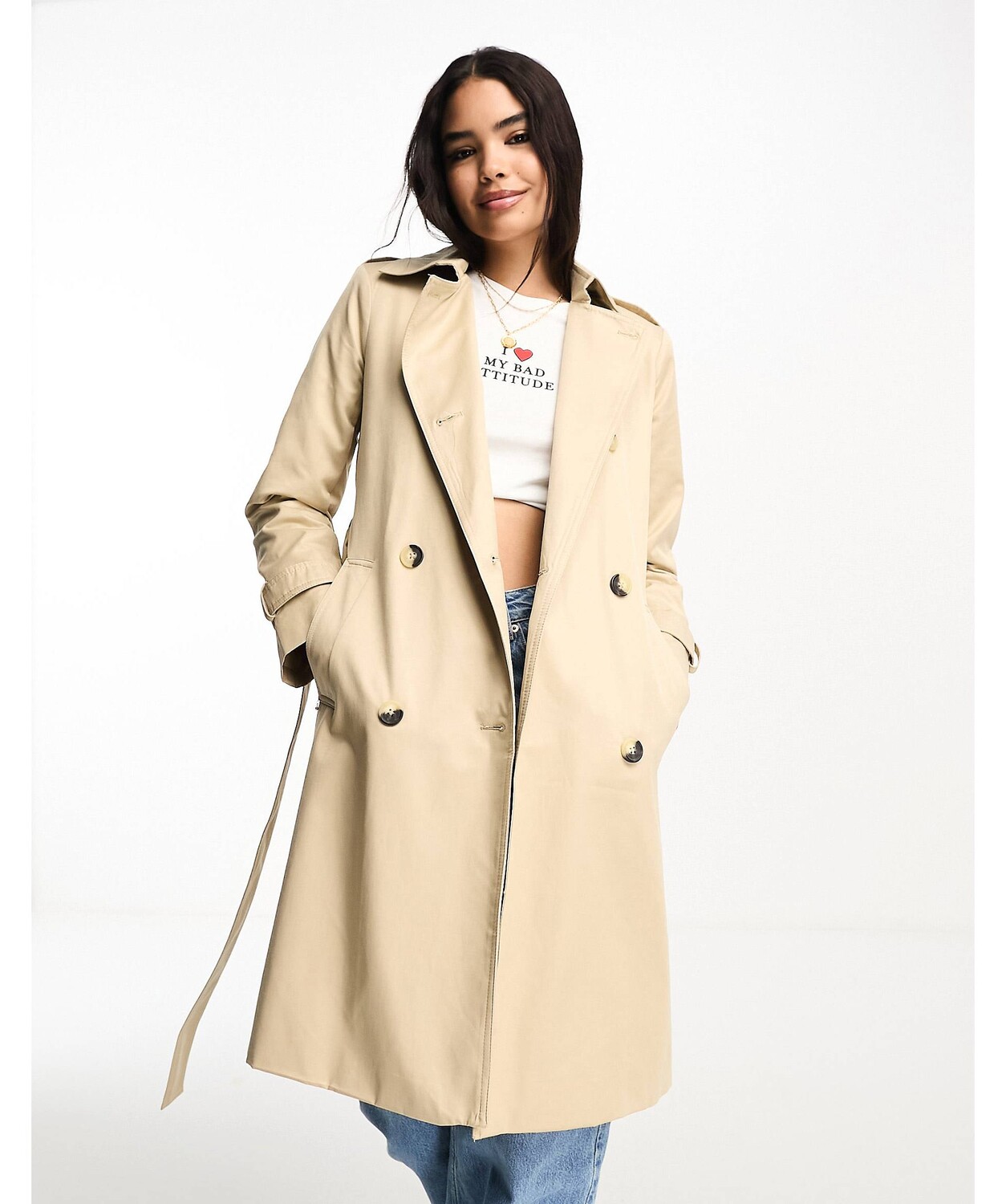 

Базовый тренч Stradivarius из камня