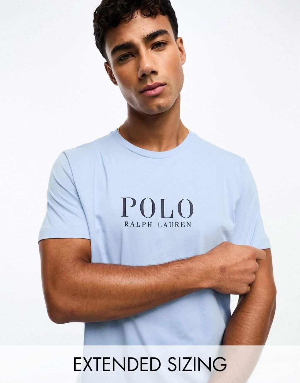 

Синяя футболка с логотипом на груди Polo Ralph Lauren, Синий