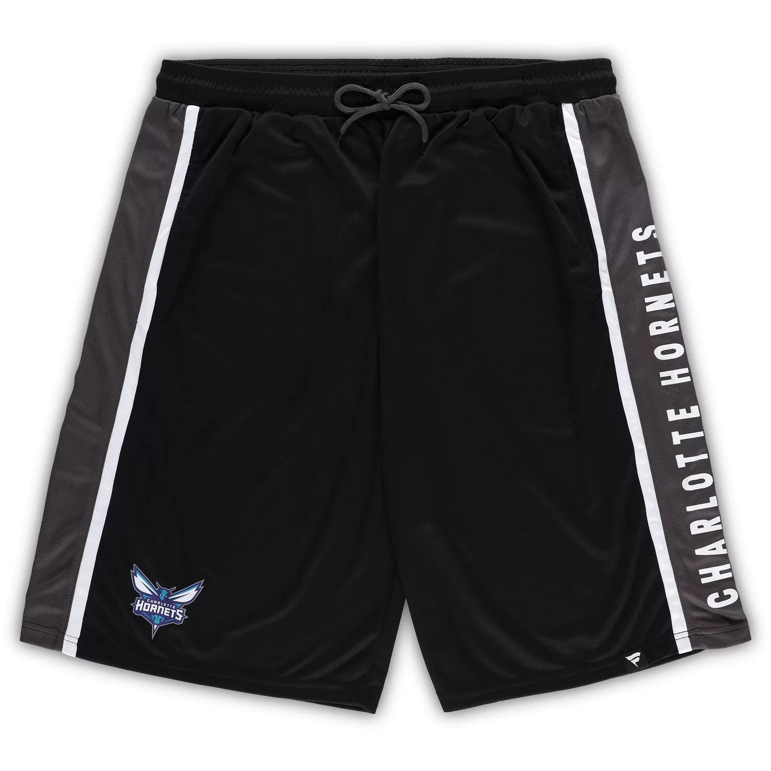 Мужские фирменные черные шорты Charlotte Hornets Big & Tall Referee Iconic в сетку Fanatics фото