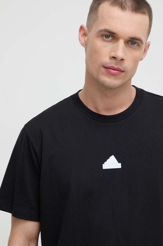 

Хлопковая футболка adidas, черный