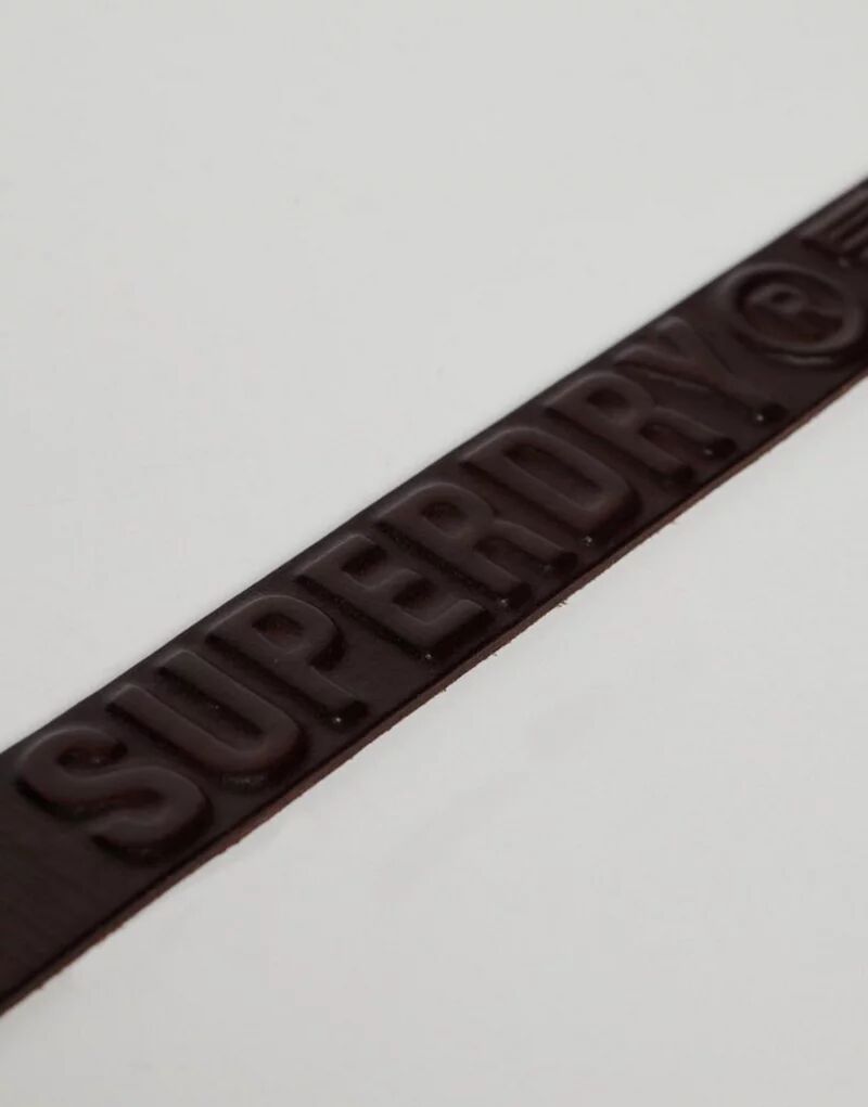 Ярко-коричневый винтажный ремень Superdry с тисненым логотипом бренда