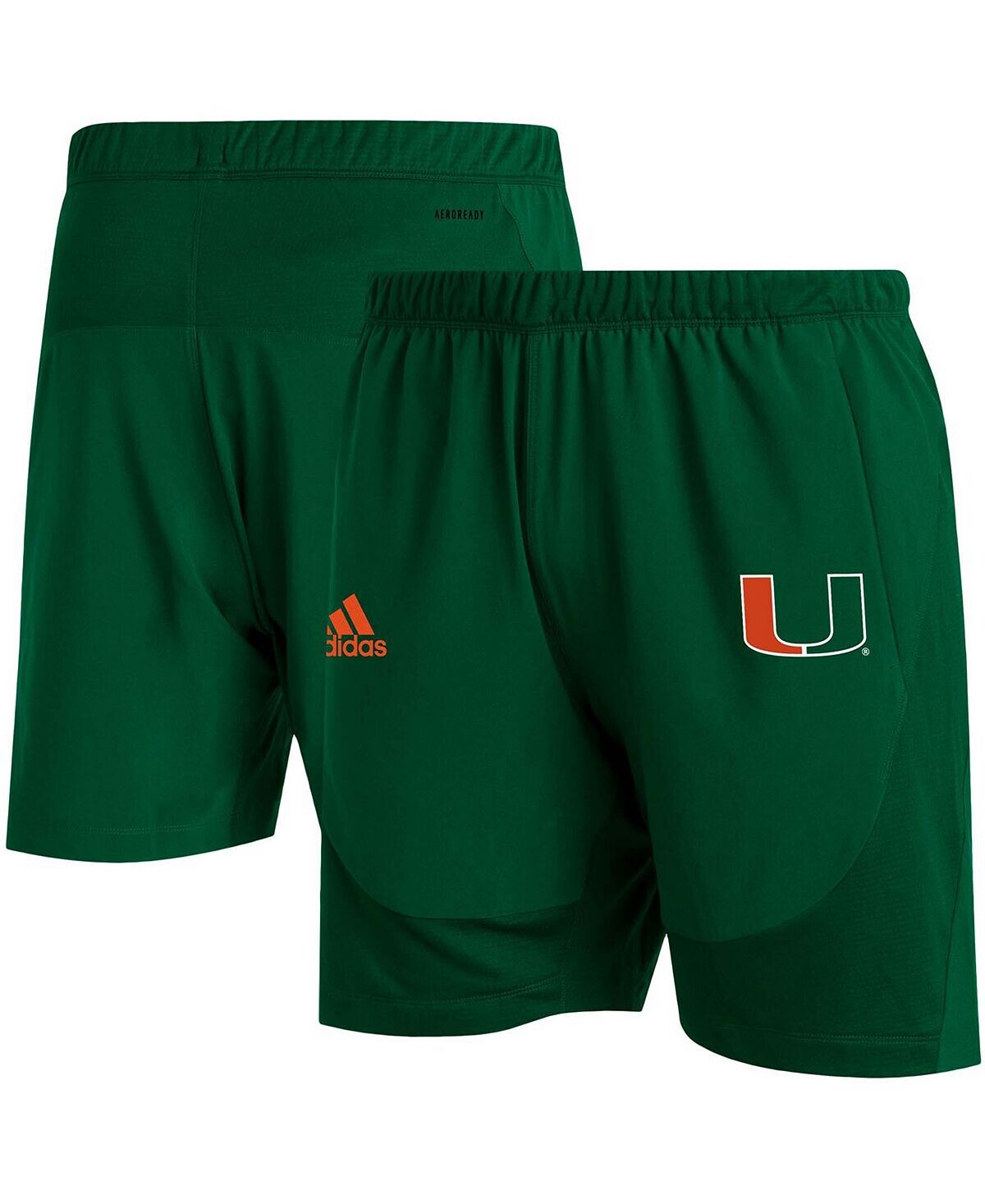 

Мужские тренировочные шорты Big and Tall Green Miami Hurricanes 2021 Sideline Aeroready adidas