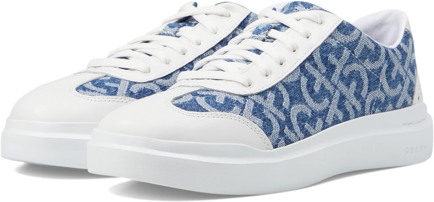 

Кроссовки Grandpro Rally Canvas T-Toe Cole Haan, цвет Monogram Denim Jacquard/Optic White