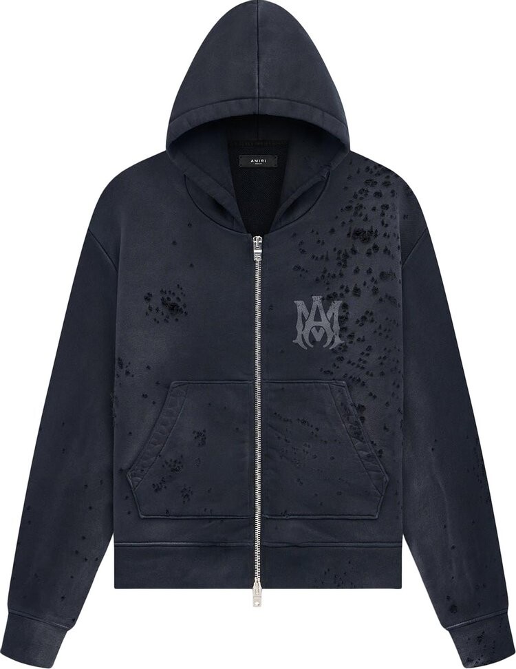 

Худи Amiri Logo Shotgun Zip 'Faded Black', черный
