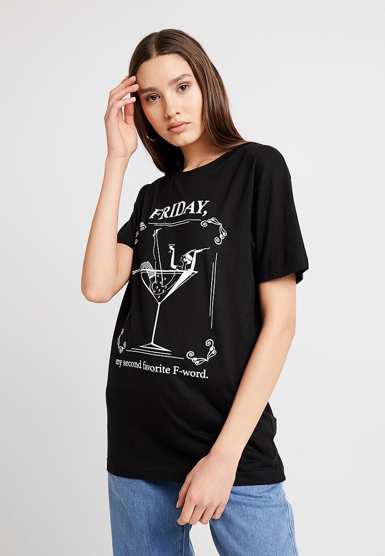 

Футболка с принтом Ladies Word Tee Mister Tee, черный