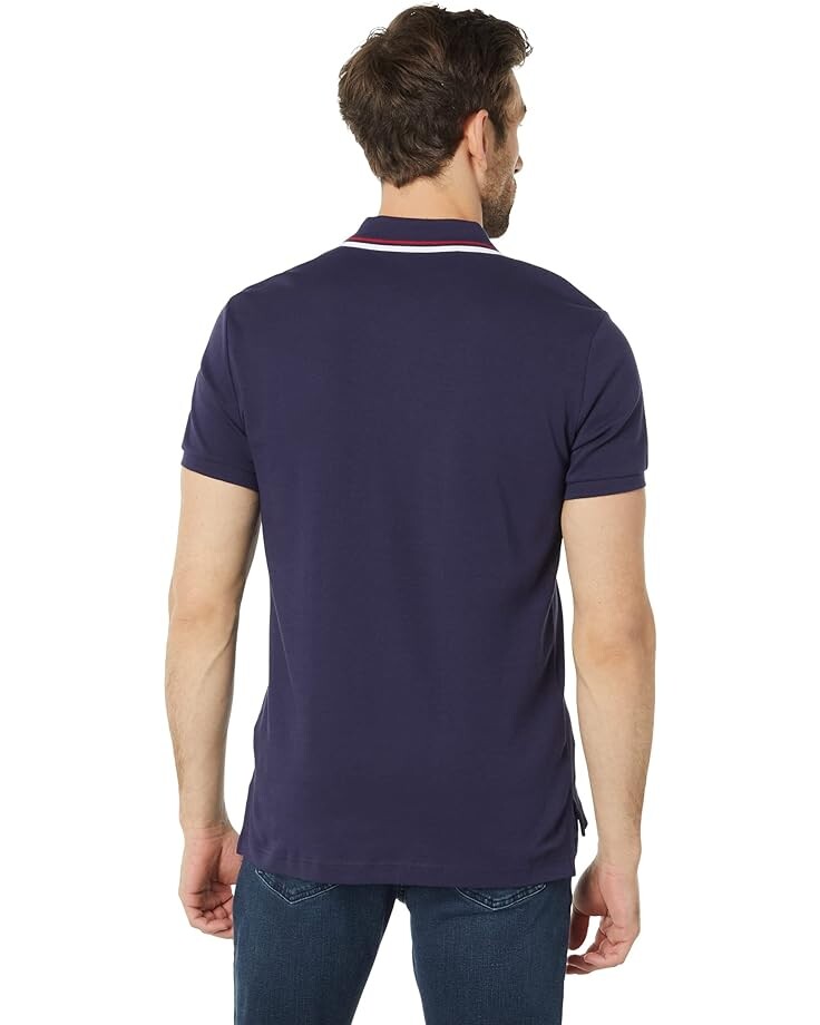 

Поло U.S. POLO ASSN. Slim Fit Tipped Interlock Knit Polo, цвет Classic Navy