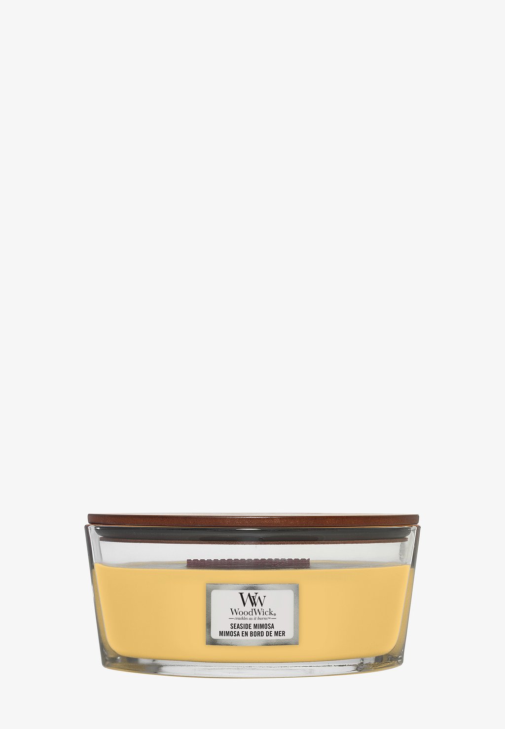 Ароматическая свеча Ellipse Jar Seaside Mimosa Woodwick, желтый ароматическая свеча ellipse jar lavender spa woodwick фиолетовый