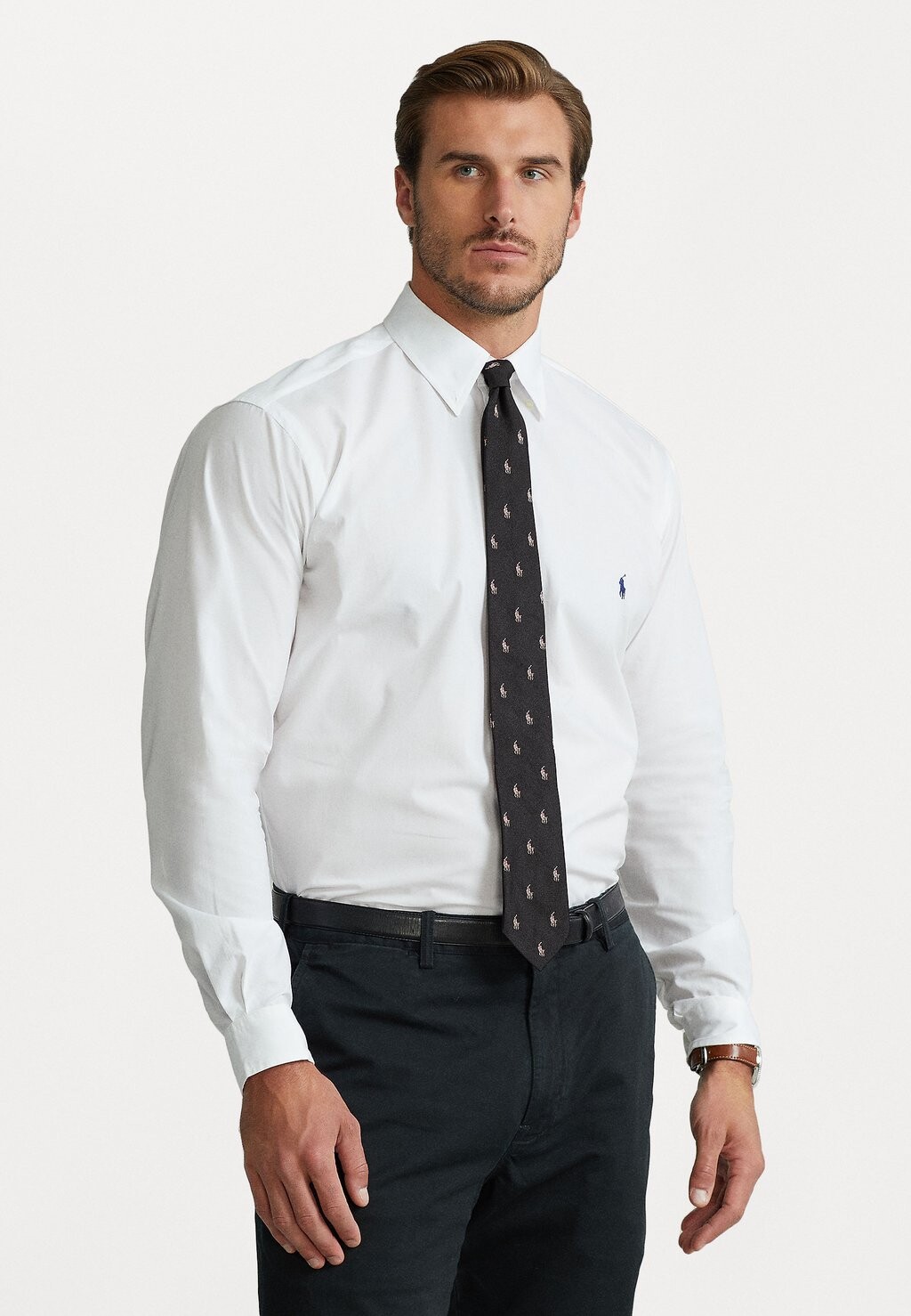 

Классическая рубашка СПОРТИВНАЯ ФУТБОЛКА С ДЛИННЫМ РУКАВОМ Polo Ralph Lauren Big & Tall, белый