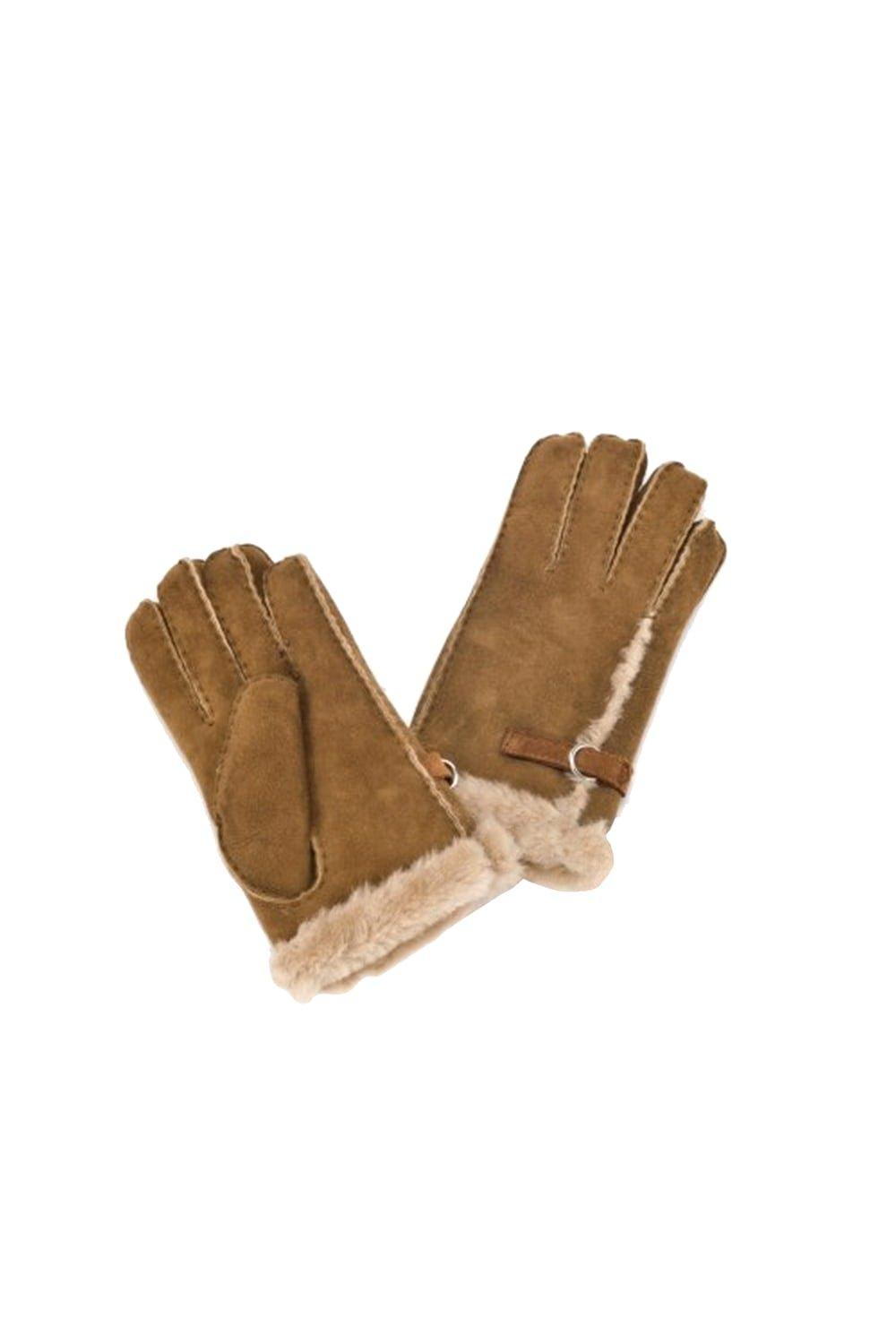 Перчатки из овчины с пряжкой Eastern Counties Leather, коричневый русские меховые перчатки зимние теплые мужские замшевые перчатки из овчины и шерсти китайские производители оптовая продажа под заказ