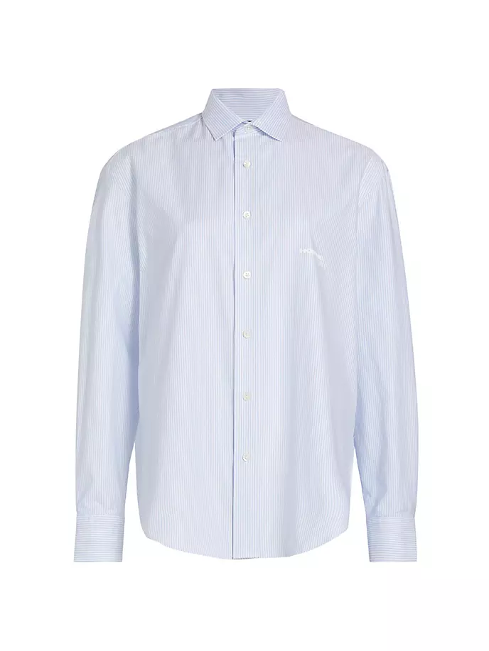 цена Рубашка оверсайз в оксфордскую полоску Hommegirls, белый