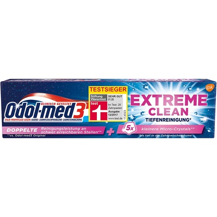 Зубная паста Odol-Med3 Extreme Clean для глубокой очистки, 75 мл, Odol-Med 3