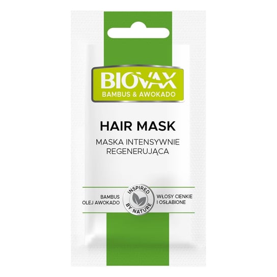 Маска BIOVAX Bamboo & Avocado Oil - для тонких и лишенных густоты волос - пакетик 20 мл, LBIOTICA / BIOVAX