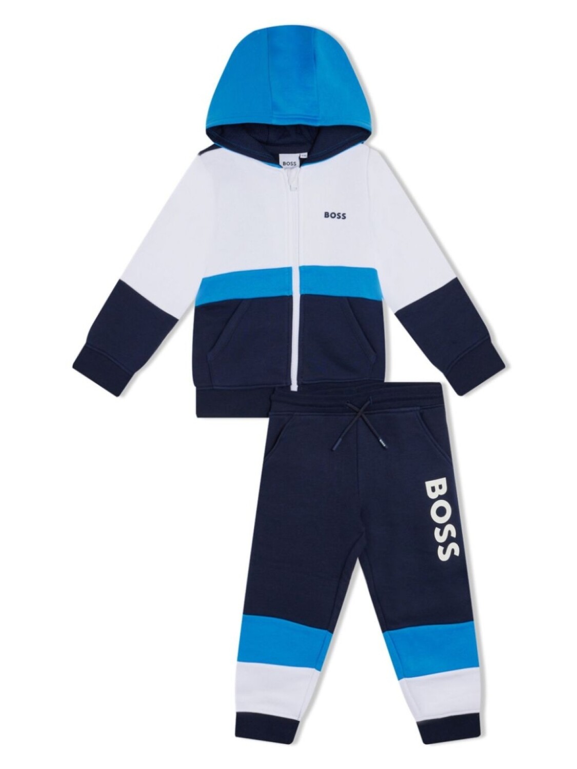 

Спортивный костюм в стиле колор-блок с логотипом BOSS Kidswear, синий