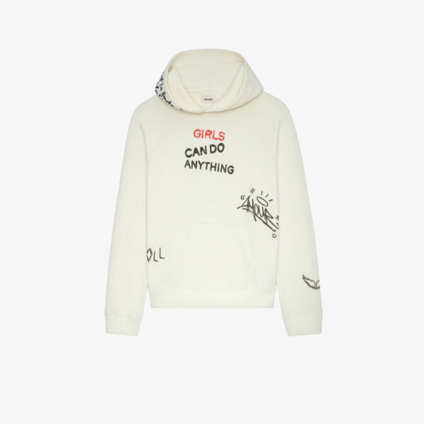 

Худи из смесовой шерсти с текстовым принтом Georgy Zadig&Voltaire, цвет lin