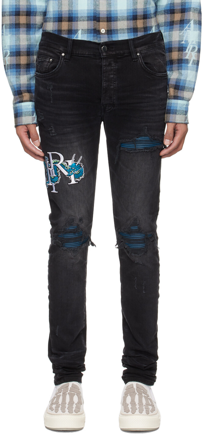 

Черные джинсы MX1 Amiri, цвет Faded black