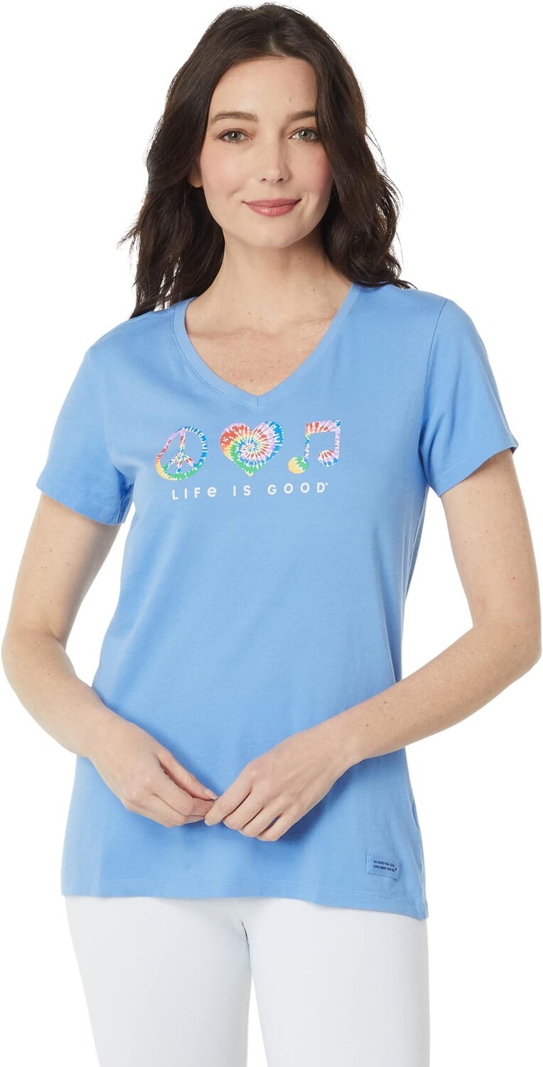 

Tie-Dye Peace Love Music Crusher Life is Good, цвет Cornflower Blue