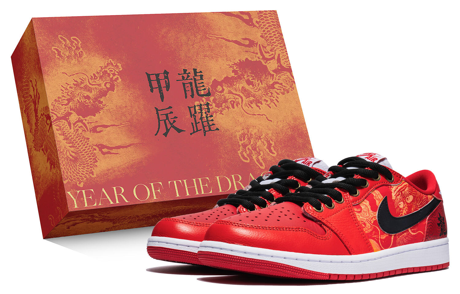 

Кроссовки Air Jordan 1 Skateboarding Shoes Men Low-top Red, красный