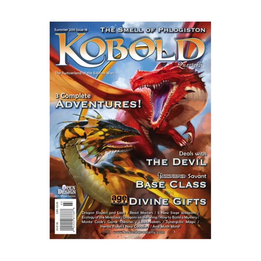 

Журнал #18 "Deals with the Devil, Pathfinder Savant Base Class, AGE Divine Gifts", Kobold Quarterly