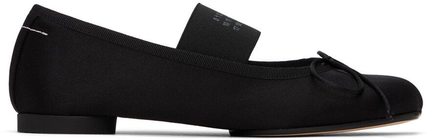 

Черные атласные балетки Mm6 Maison Margiela
