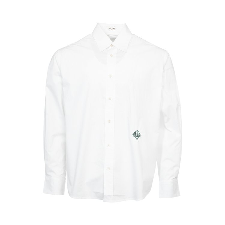 рубашка bode embroidered buttercup белый Рубашка Bode Monogrammed Oxford 'White', белый