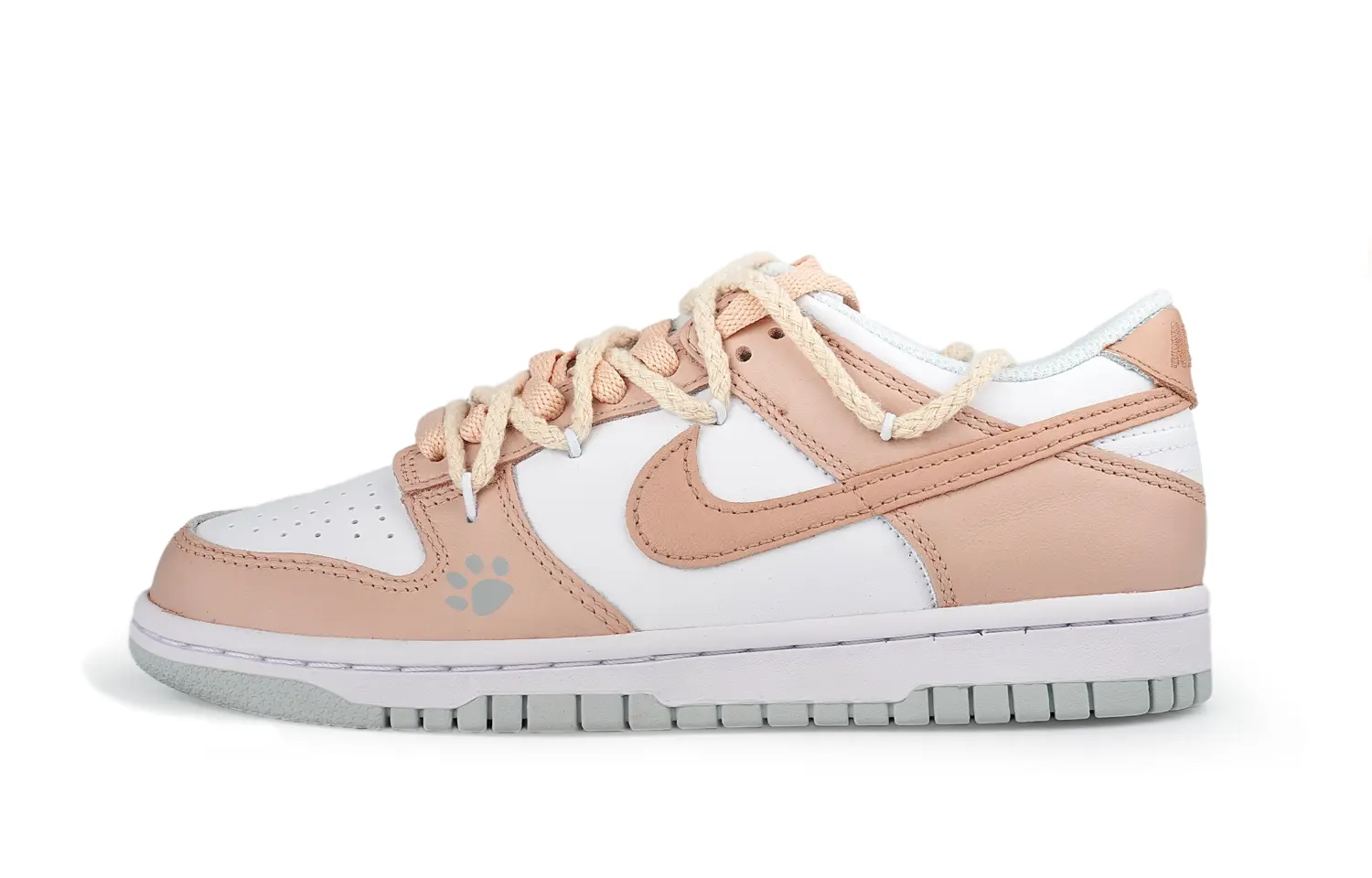 

Кроссовки для скейтбординга Dunk женские с низким верхом белые/золотые Nike