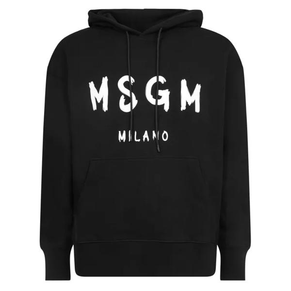 Футболка black hoodie sweater Msgm, черный