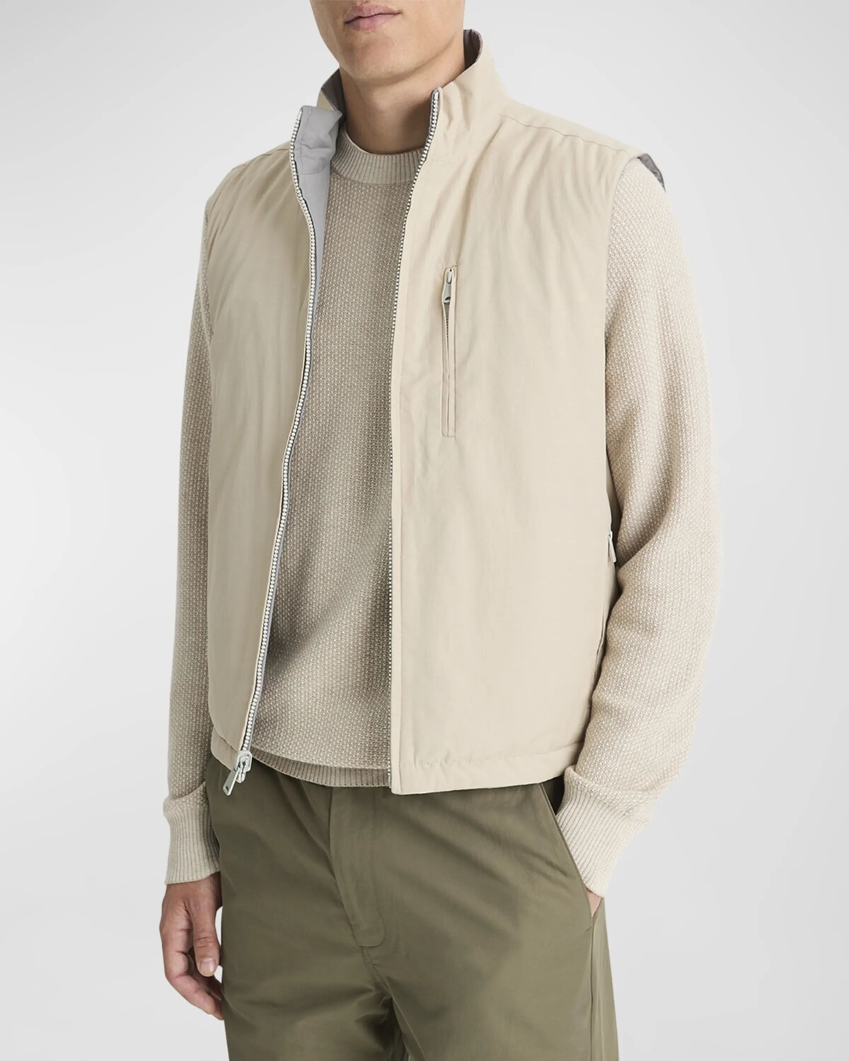 

Мужской двусторонний жилет Vince, цвет Cahuenga Khaki/Smoke