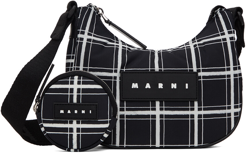 

Черная сумка через плечо в клетку Marni