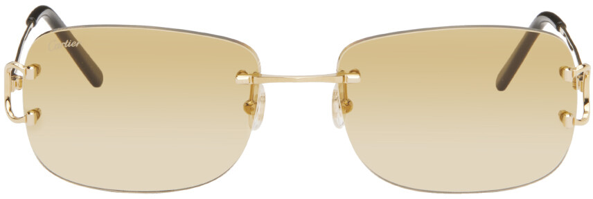 

Золотые солнцезащитные очки Signature C de Cartier, цвет Gold/Gold/Yellow