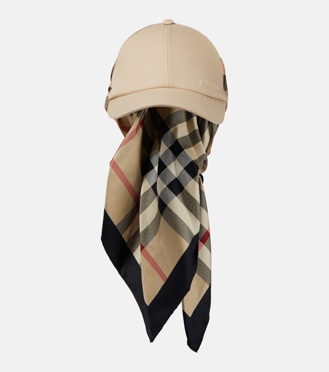 

Бейсболка из хлопка и шелка с шарфом Burberry, разноцветный
