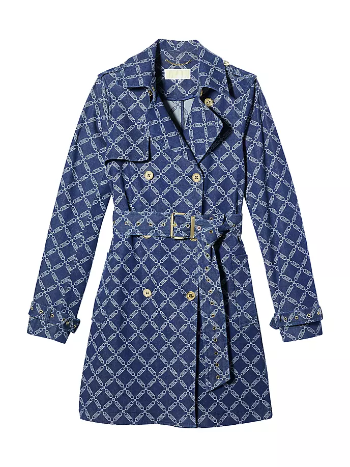 

Джинсовый тренч с логотипом Empire Michael Michael Kors, цвет indigo rinse