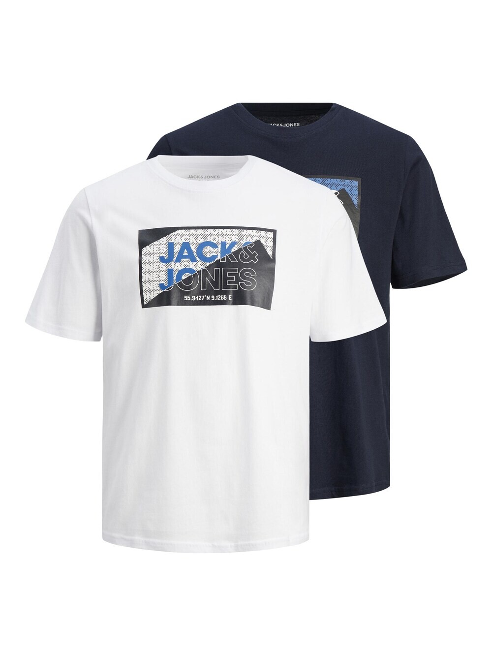 

Футболка JACK & JONES LOGAN, ночной синий/белый