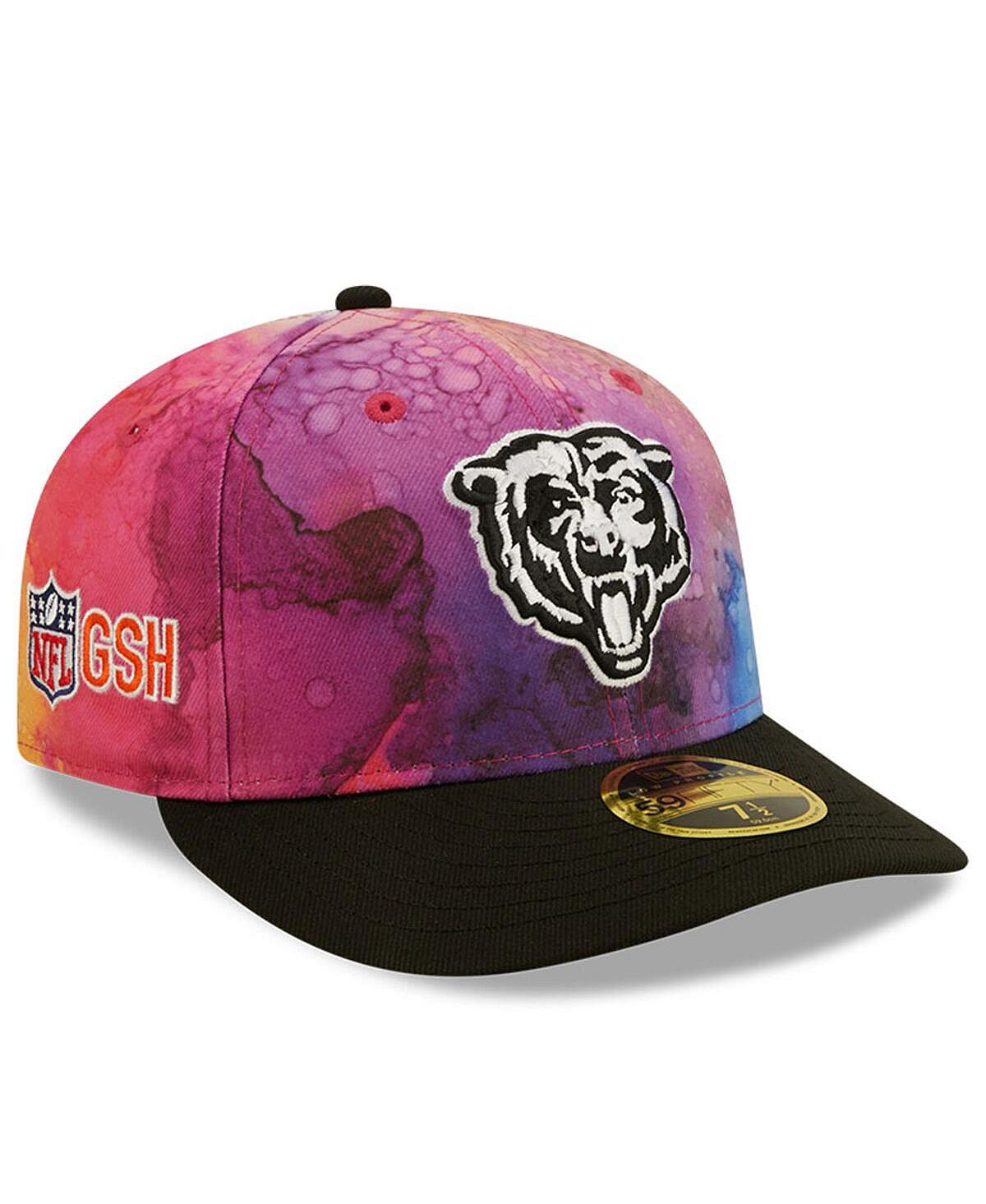 Мужская розовая и черная приталенная шляпа Chicago Bears 2022 NFL Crucial Catch Low Profile 59FIFTY New Era