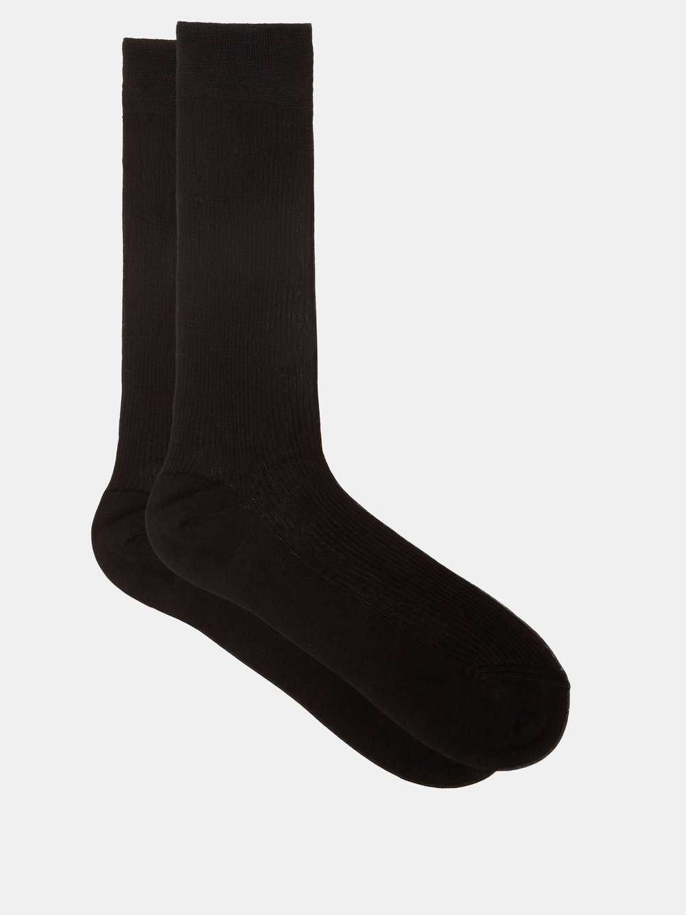 Ребристые шелковые носки Raey, черный новинка шелковые женские носки в стиле ретро шахматная доска модные индивидуальные трендовые дышащие стеклянные шелковые носки трубы