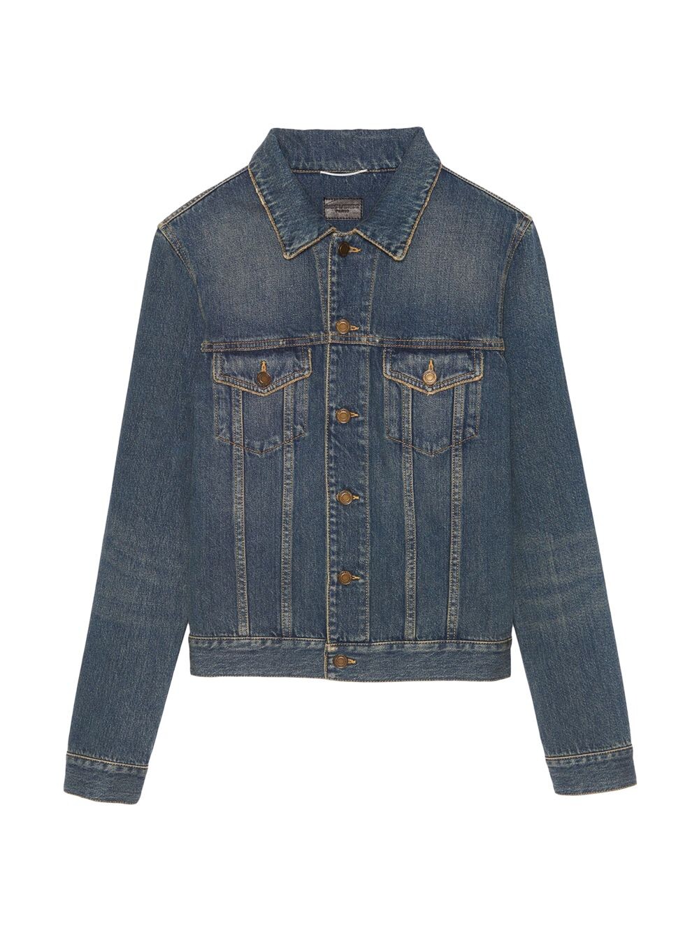 

Приталенная куртка из денима Saint Laurent, синий
