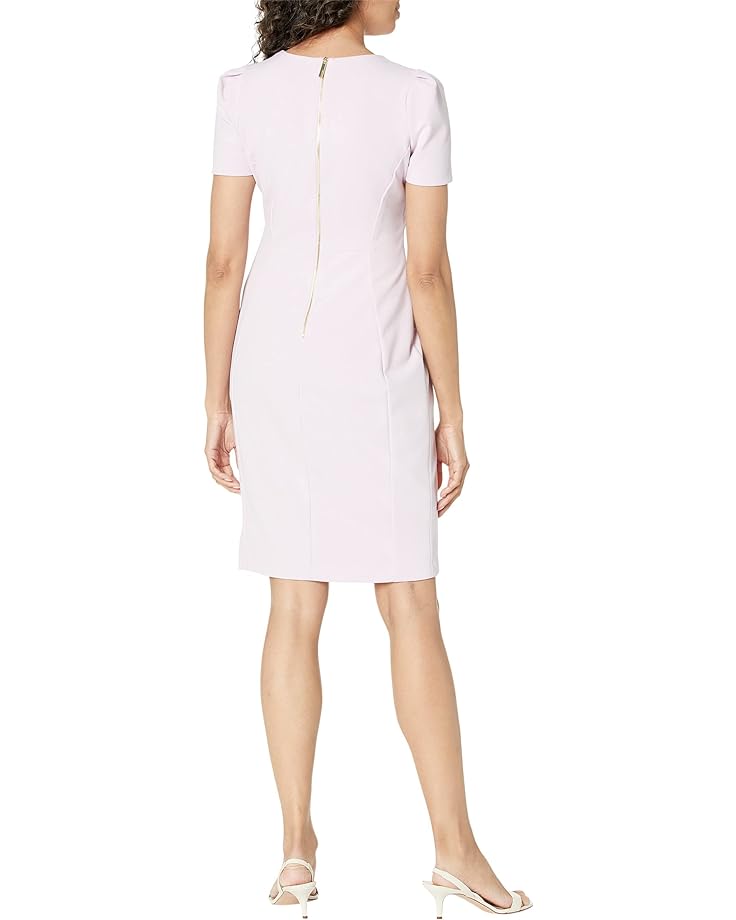 Платье Calvin Klein Scuba Crepe Sheath Dress with Tulip Sleeve, цвет Cherry Blossom 1