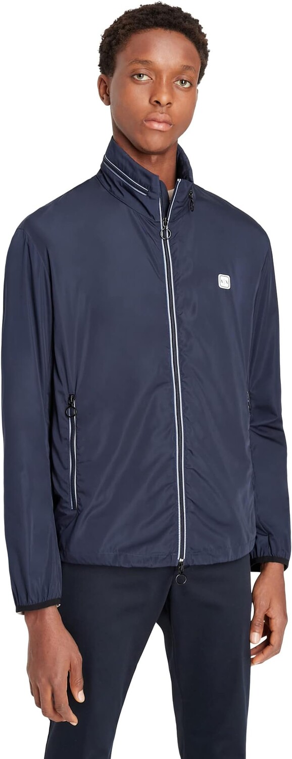 

Куртка Zipper Reflective Logo Jacket Armani Exchange, цвет Navy Blazer