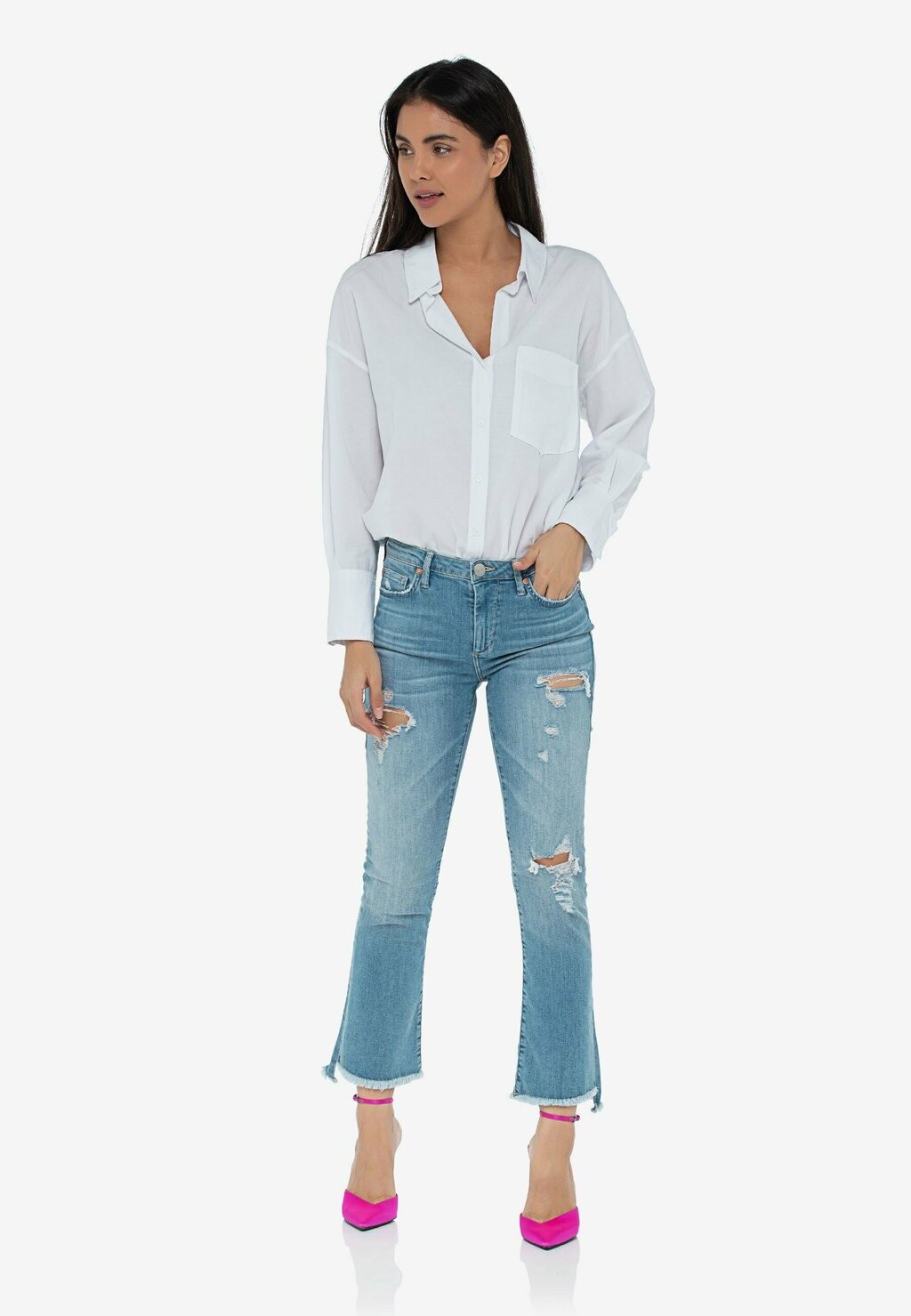 

Джинсы расклешенные True Religion, синий