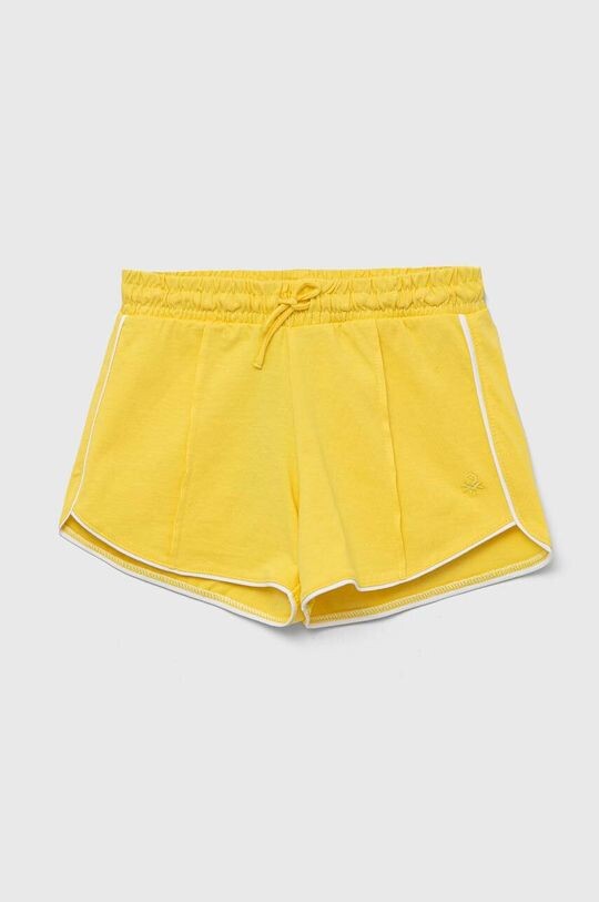 

Детские хлопковые шорты United Colors of Benetton, желтый