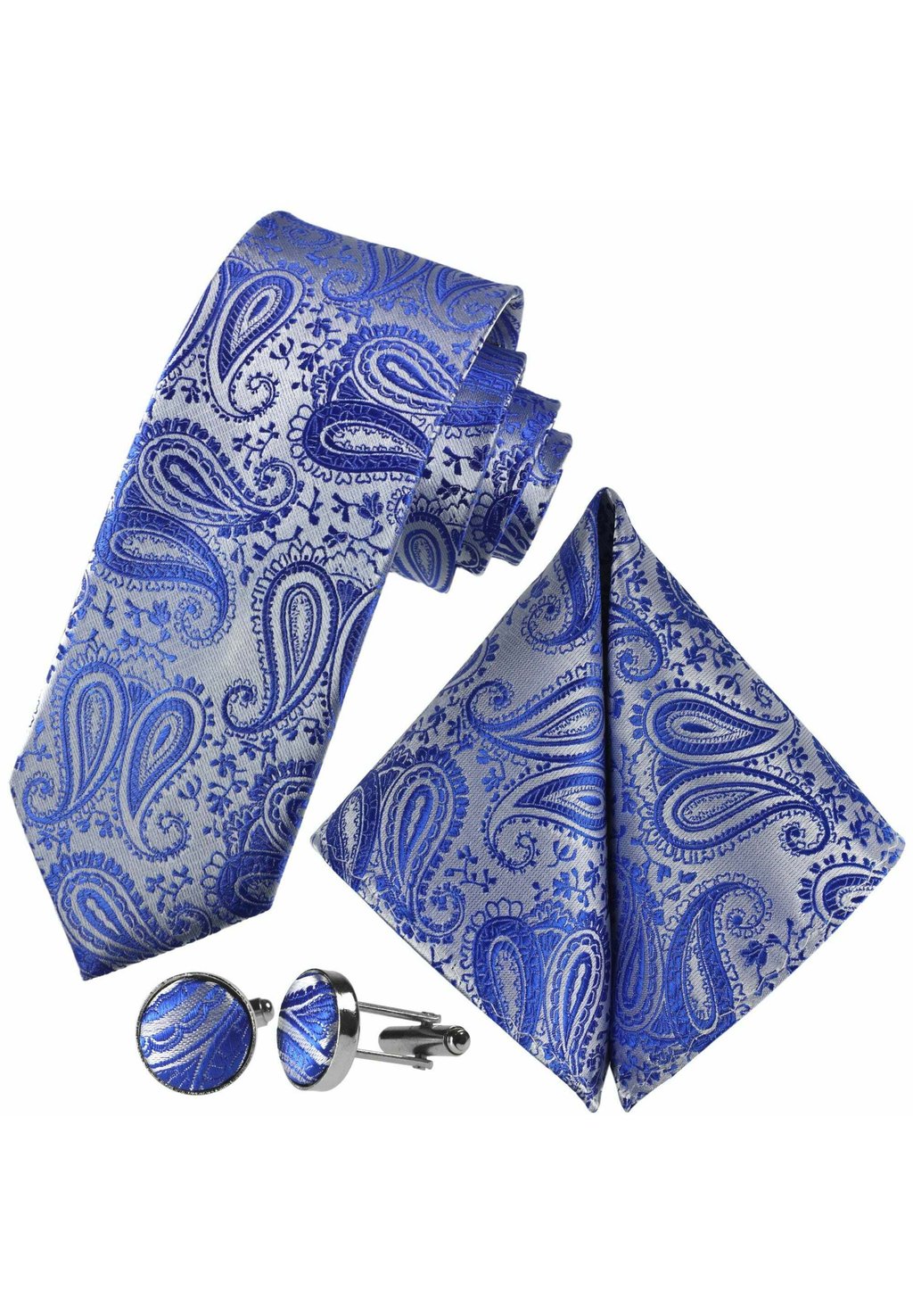 Нагрудный платок 3-SET Gassani, цвет ultramarin-blau silber-grau royal-blau hell-grau