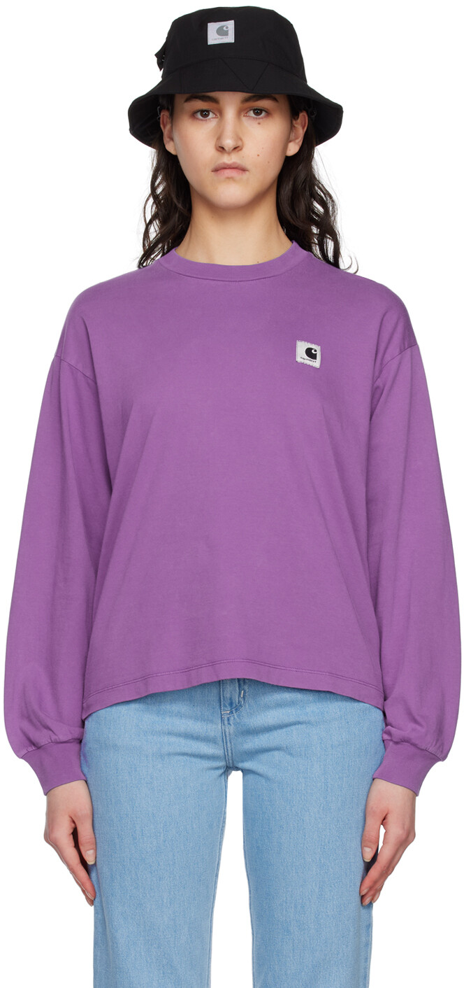 

Фиолетовая футболка с длинными рукавами Carhartt Work In Progress Nelson, Фиолетовый
