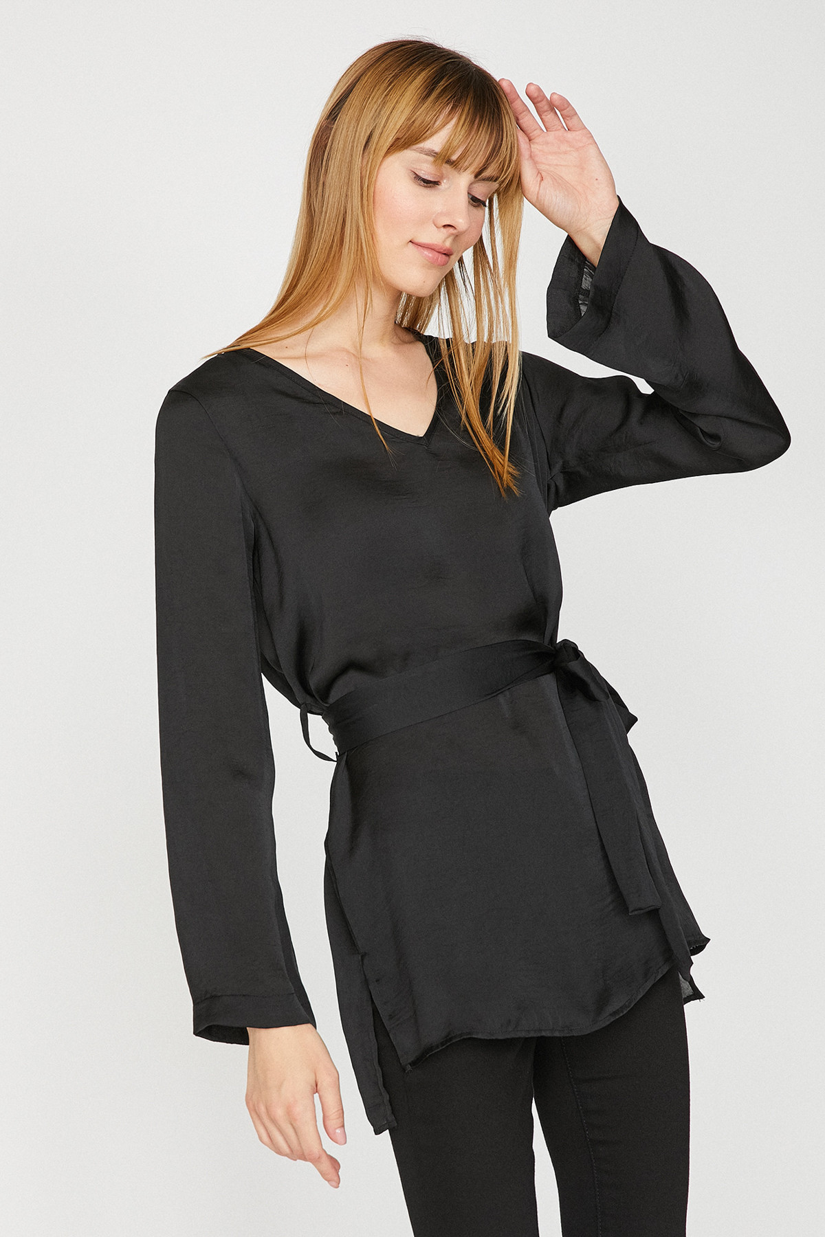 цена Женская черная блузка 8YAK66269IW Koton, черный