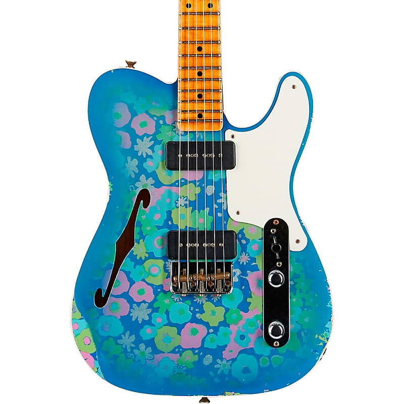 Электрогитара Fender Custom Shop Limited-Edition Dual P-90 Telecaster Relic Electric Guitar Blue Flower fender custom shop 50 s thinline relic pink paisley