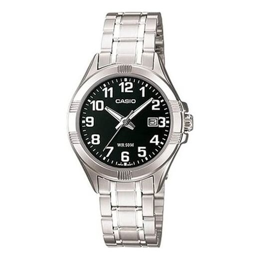 Часы CASIO Quartz Waterproof Black Analog, черный цена и фото