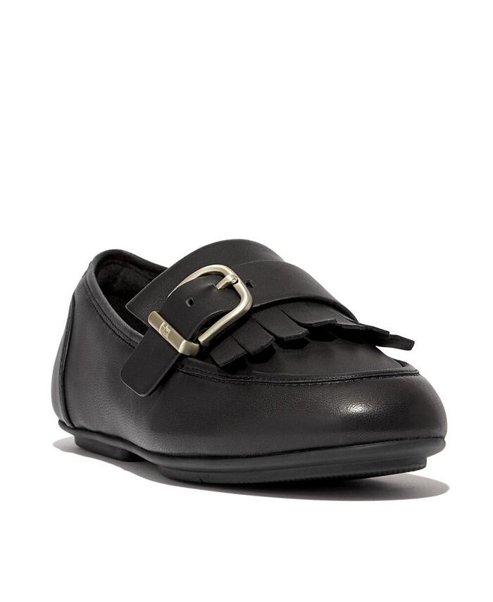 

Женские кожаные лоферы Allegro с пряжками и бахромой FitFlop, черный
