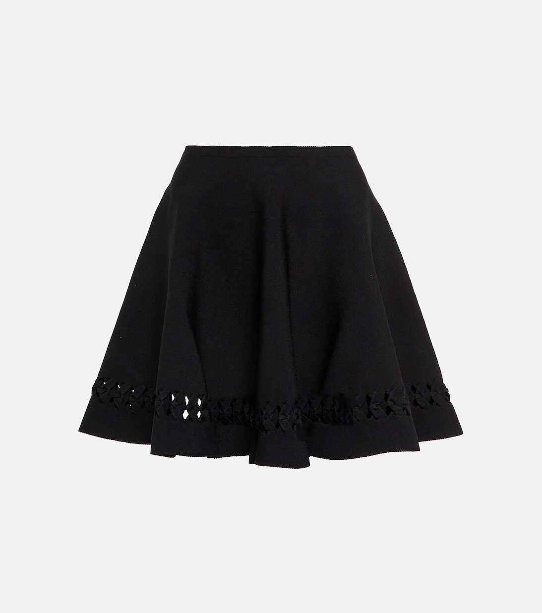 

Плетеная мини-юбка с вырезами ALAÏA, черный