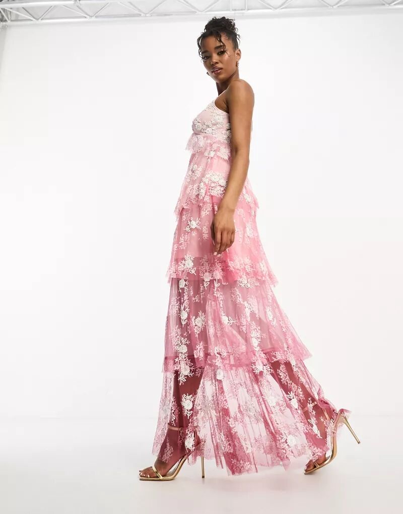 Платье-комбинация миди из премиального кружева с цветочным узором Miss Selfridge