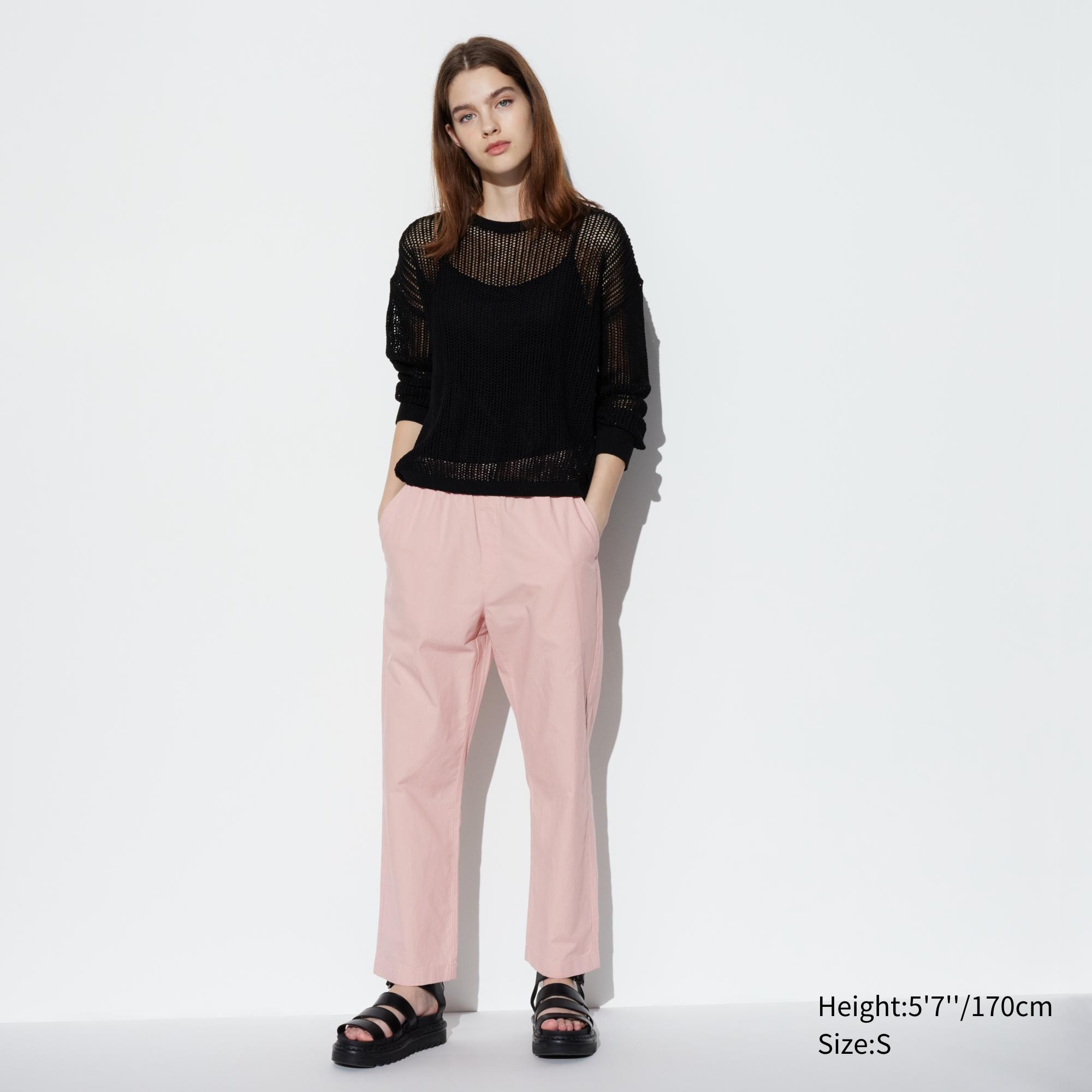 

Хлопковые брюки relax UNIQLO, розовый