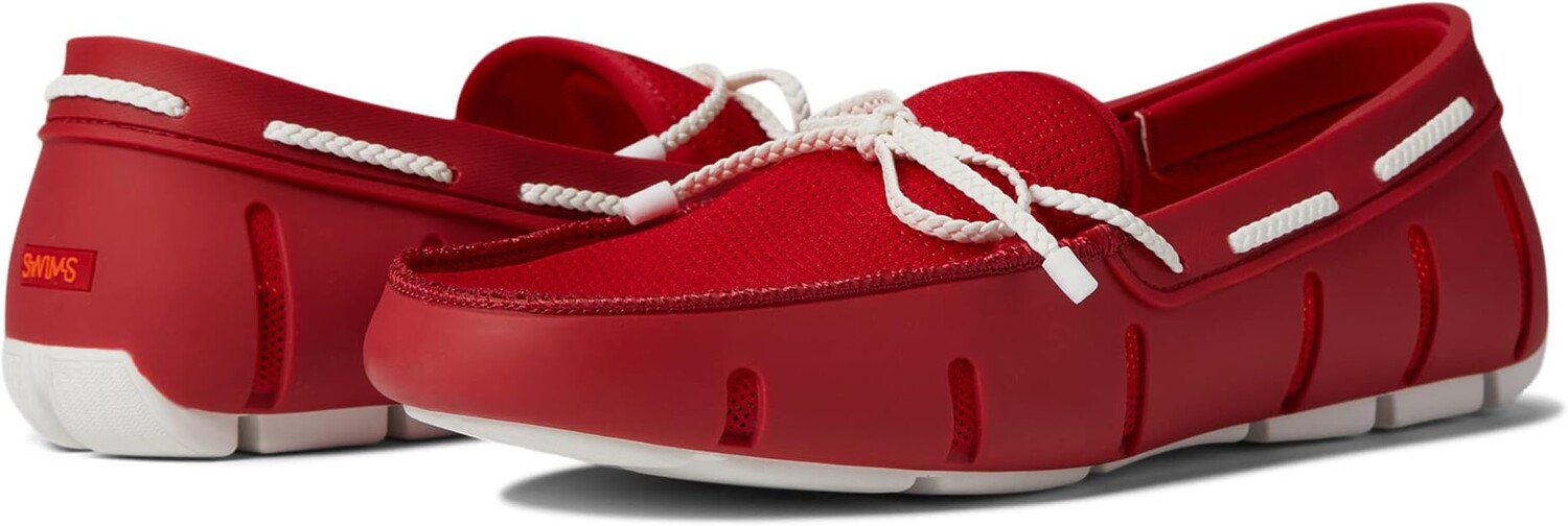 

Лоферы Braided Lace Loafer SWIMS, цвет Signal Red/White